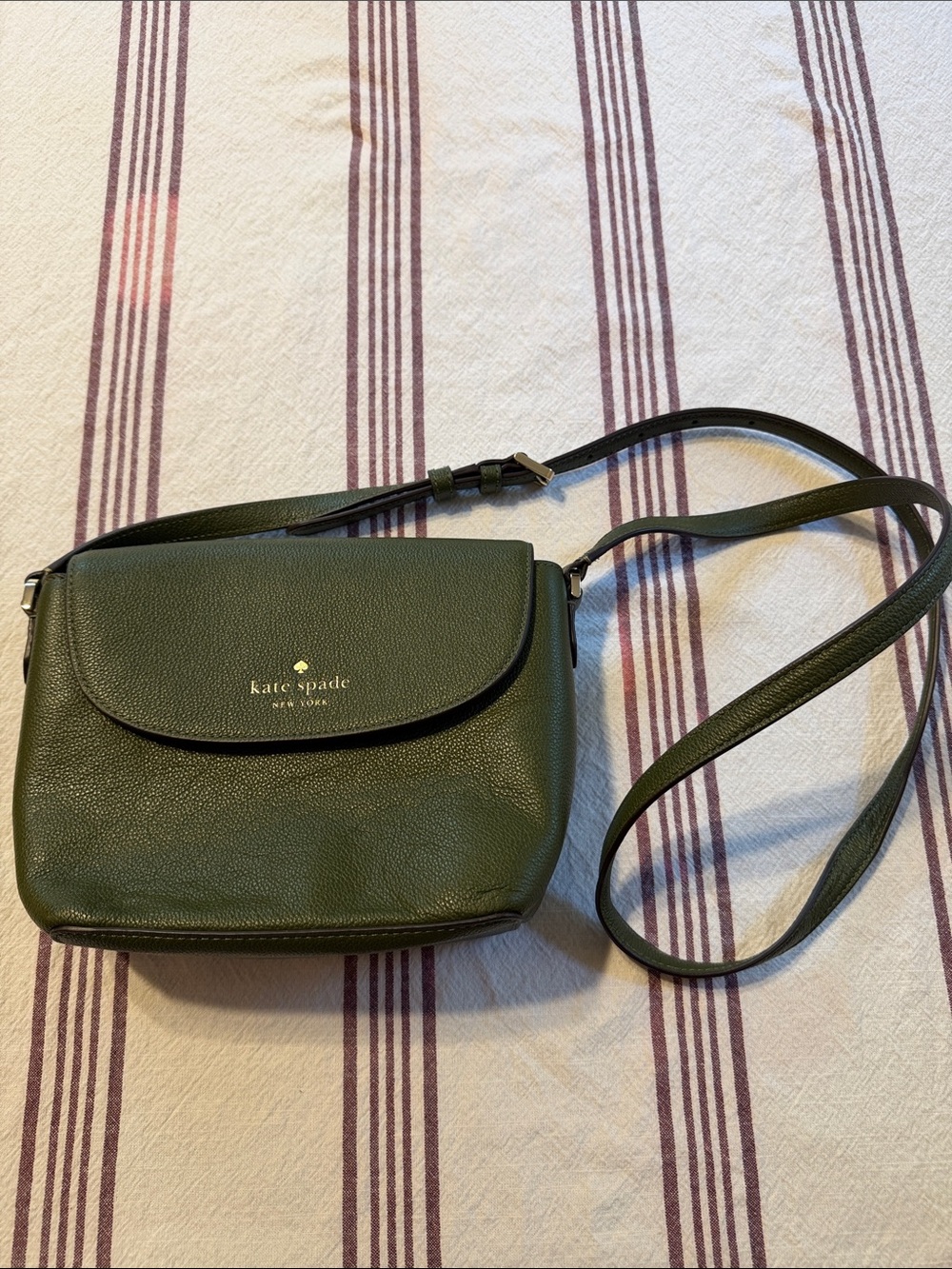 Kate Spade Forest Green Leather Crossbody Bag